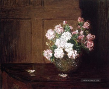  blume - Rosen in einem Silver Bowl auf einem Mahagoni Tisch Blume Stillleben Julian Alden Weir